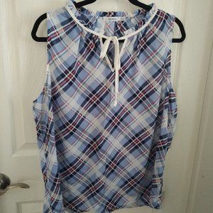 Ricki's Spring Plaid Sleeveless Blouse